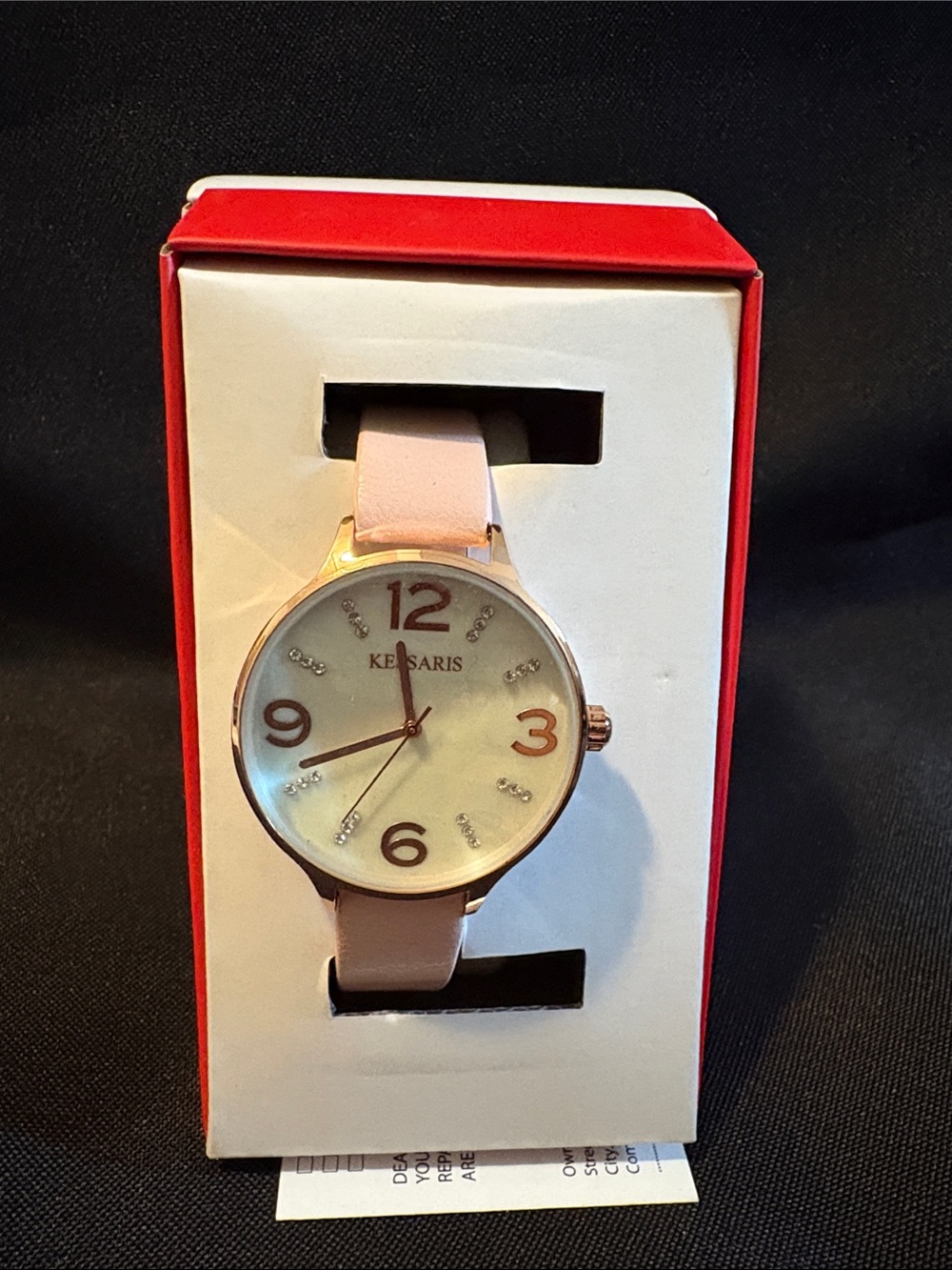 Kesarıs Pink Strap Watch with Rose Gold Accents